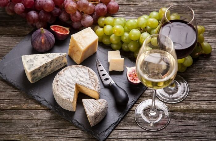 Maridaje de vino y queso