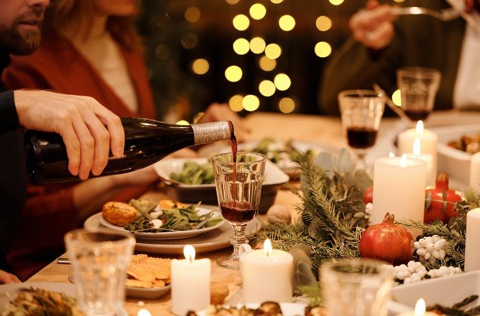 Vinos y cena de navidad